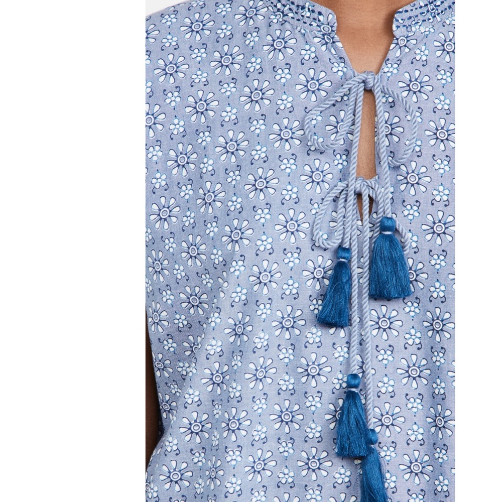 NWOT Roller Rabbit Wythe Printed Tassel Pocket Floral 100% Cotton Mini Dress - Picture 6 of 14